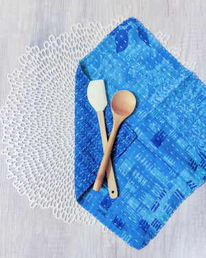 Kantha Dish Cloth - Asha Project Kantha - Saree - Handmade