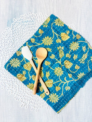 Kantha Dish Cloth - Asha Project Kantha - Saree - Handmade