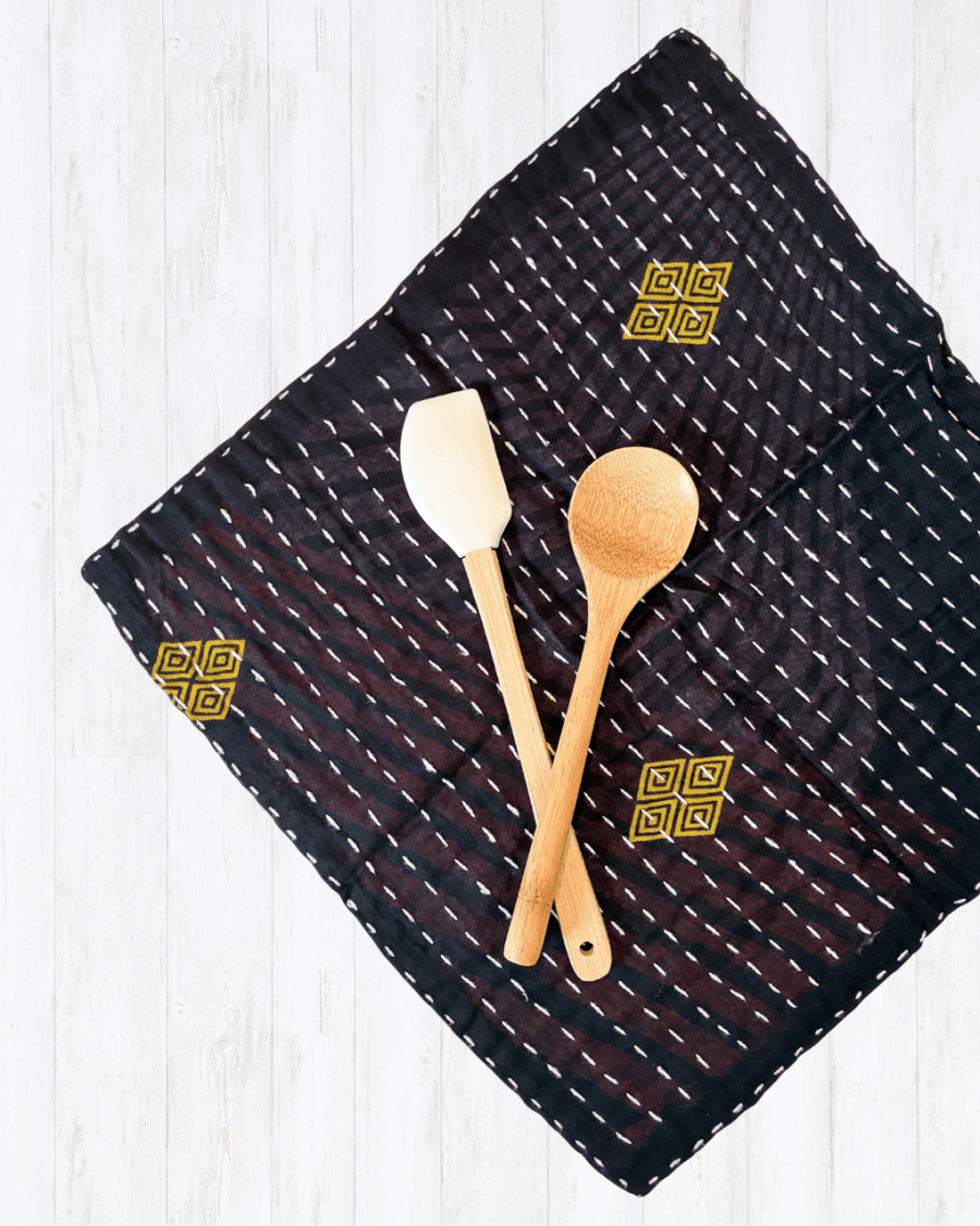 Kantha Dish Cloth - Asha Project Kantha - Saree - Handmade