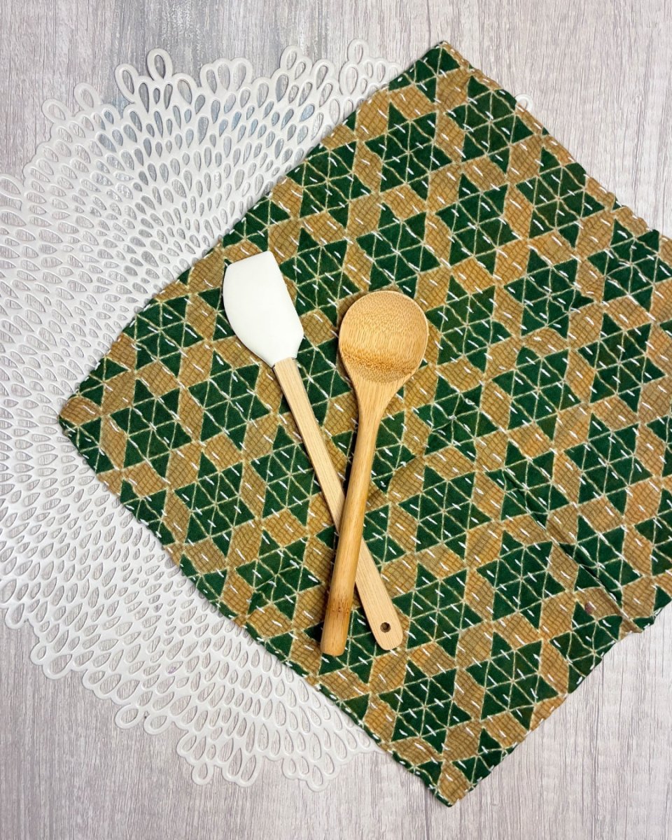 Kantha Dish Cloth - Asha Project Kantha - Saree - Handmade