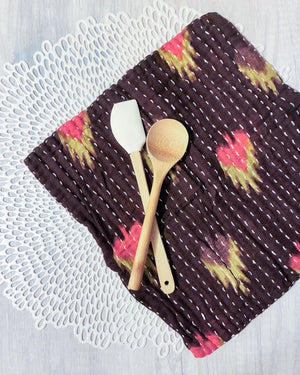 Kantha Dish Cloth - Asha Project Kantha - Saree - Handmade