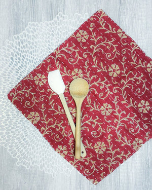 Kantha Dish Cloth | Christmas - Asha Project Kantha - Saree - Handmade