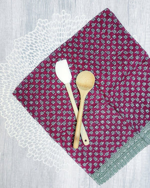 Kantha Dish Cloth | Christmas - Asha Project Kantha - Saree - Handmade