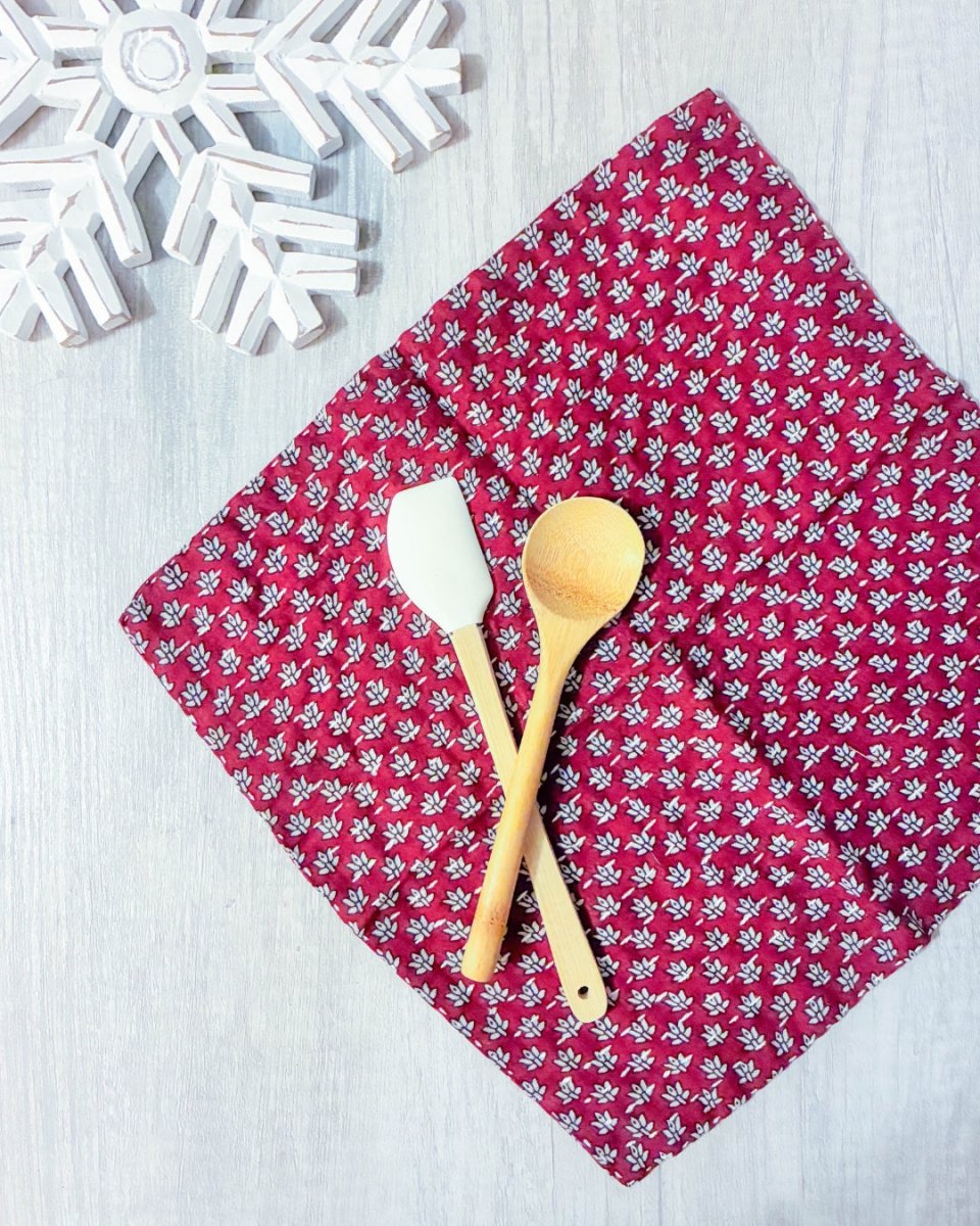 Kantha Dish Cloth | Christmas - Asha Project Kantha - Saree - Handmade