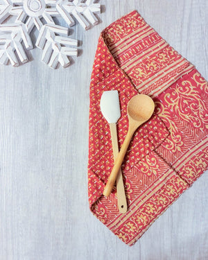 Kantha Dish Cloth | Christmas - Asha Project Kantha - Saree - Handmade
