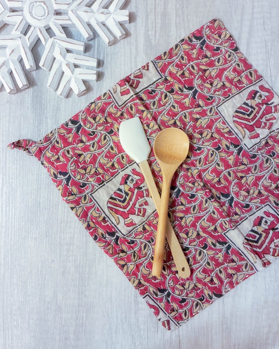 Kantha Dish Cloth | Christmas - Asha Project Kantha - Saree - Handmade