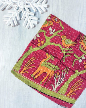 Kantha Dish Cloth | Christmas - Asha Project Kantha - Saree - Handmade