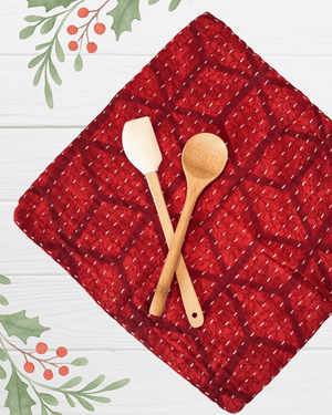 Kantha Dish Cloth | Christmas - Asha Project Kantha - Saree - Handmade
