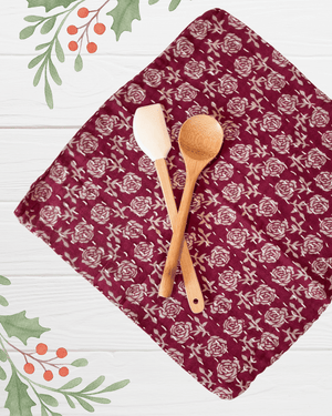 Kantha Dish Cloth | Christmas - Asha Project Kantha - Saree - Handmade