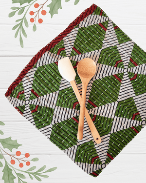 Kantha Dish Cloth | Christmas - Asha Project Kantha - Saree - Handmade