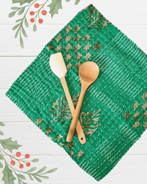 Kantha Dish Cloth | Christmas - Asha Project Kantha - Saree - Handmade