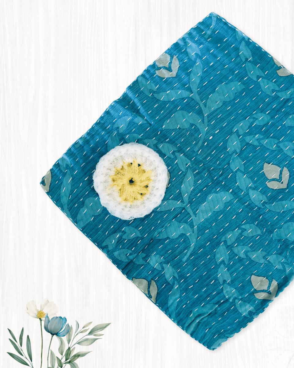 Kantha Dish Cloth + Dish Scrubber Gift Set - Asha Project Kantha - Saree - Handmade
