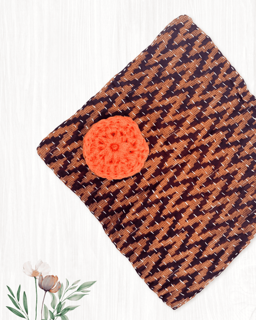 Kantha Dish Cloth + Dish Scrubber Gift Set - Asha Project Kantha - Saree - Handmade