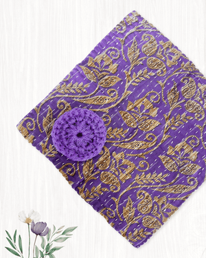 Kantha Dish Cloth + Dish Scrubber Gift Set - Asha Project Kantha - Saree - Handmade