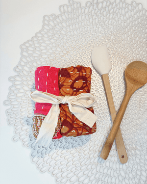 Kantha Dish Cloth Gift Set (4) - Asha Project Kantha-Saree-Handmade