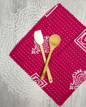 Kantha Dish Cloth | Valentine's Day - Asha Project Kantha - Saree - Handmade