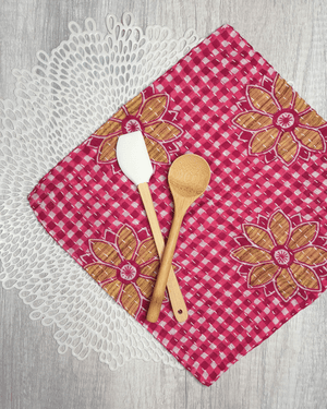 Kantha Dish Cloth | Valentine's Day - Asha Project Kantha - Saree - Handmade