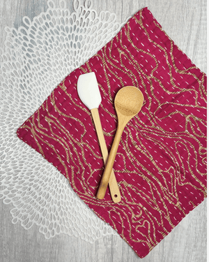 Kantha Dish Cloth | Valentine's Day - Asha Project Kantha - Saree - Handmade