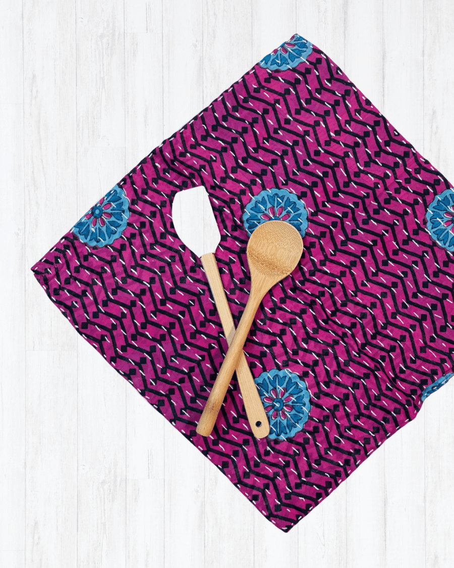 Kantha Dish Cloth | Valentine's Day - Asha Project Kantha - Saree - Handmade