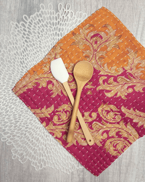 Kantha Dish Cloth | Valentine's Day - Asha Project Kantha - Saree - Handmade