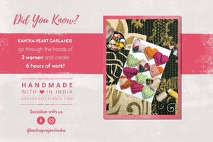 Kantha Heart Garland | Assorted - Asha Project Kantha - Saree - Handmade