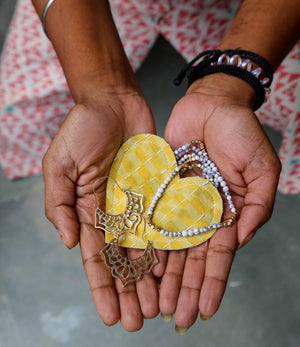 Kantha Heart Gift Pouch - Asha Project Kantha - Saree - Handmade