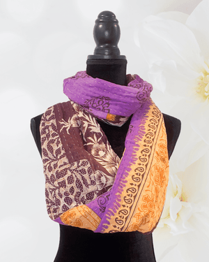 Kantha Infinity Scarf - Asha Project Kantha - Saree - Handmade