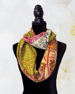 Kantha Infinity Scarf - Asha Project Kantha - Saree - Handmade