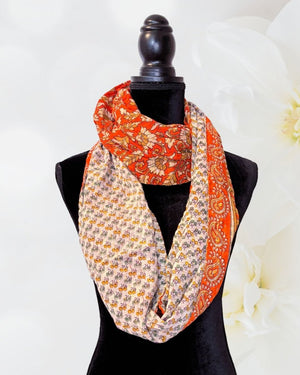 Kantha Infinity Scarf - Asha Project Kantha - Saree - Handmade