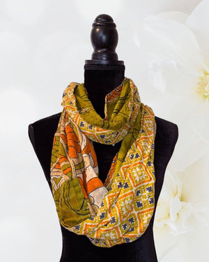 Kantha Infinity Scarf - Asha Project Kantha - Saree - Handmade