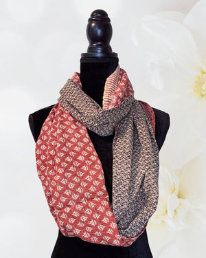 Kantha Infinity Scarf - Asha Project Kantha - Saree - Handmade