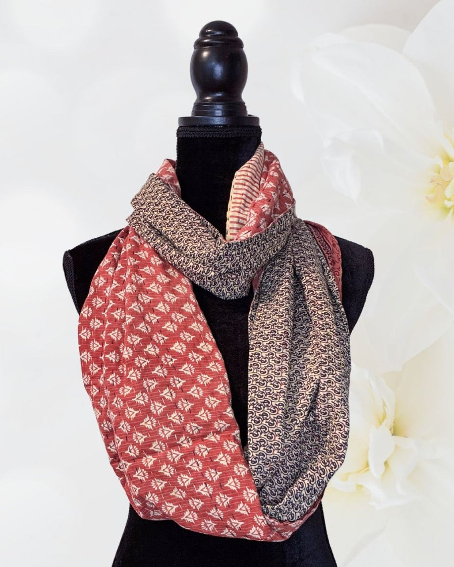 Kantha Infinity Scarf - Asha Project Kantha - Saree - Handmade