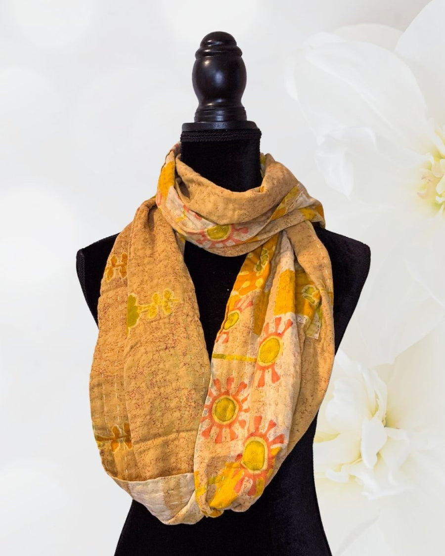 Kantha Infinity Scarf - Asha Project Kantha - Saree - Handmade