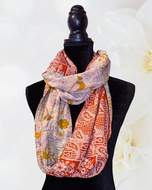 Kantha Infinity Scarf - Asha Project Kantha - Saree - Handmade