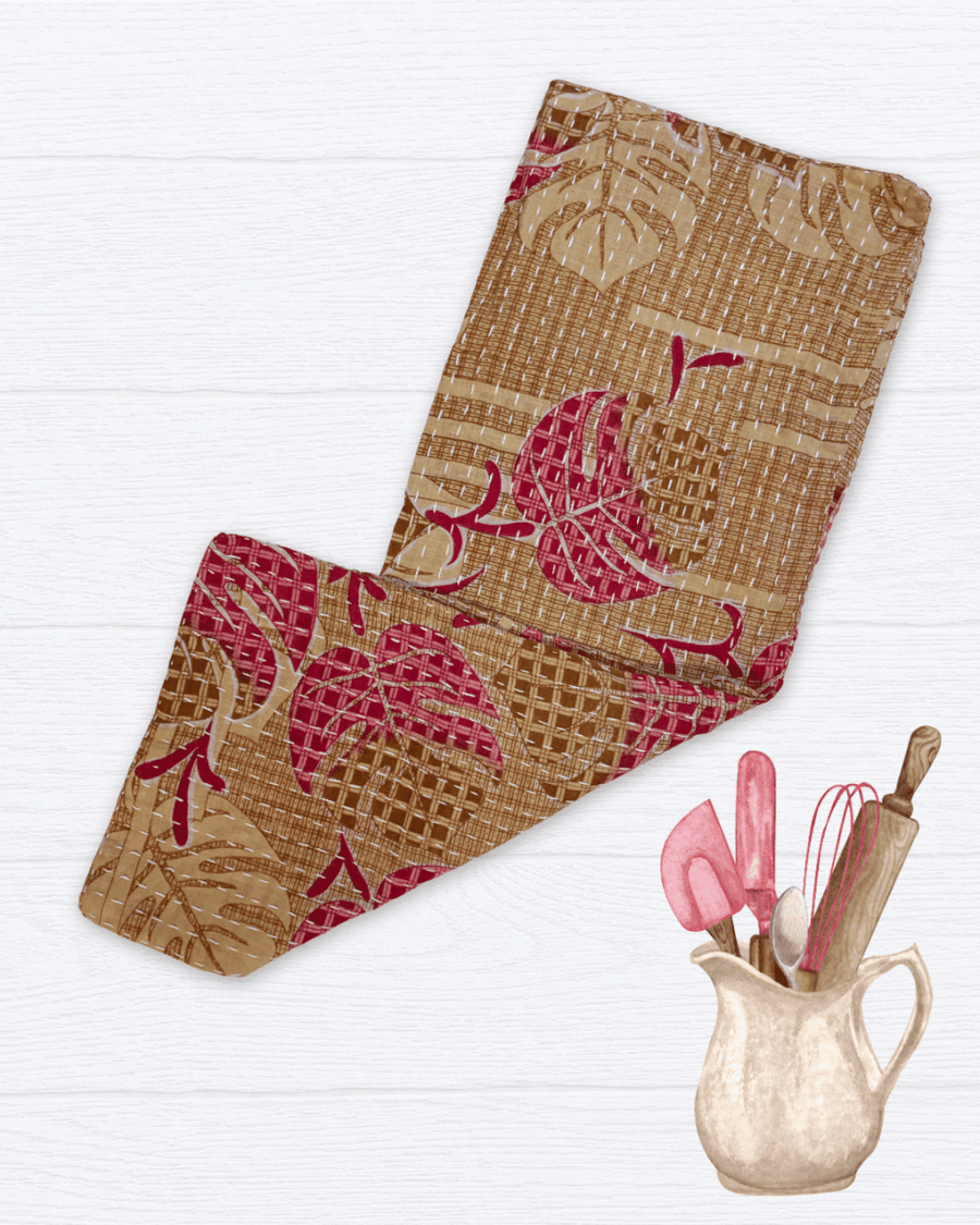 Kantha Kitchen Towel - Asha Project Kantha - Saree - Handmade