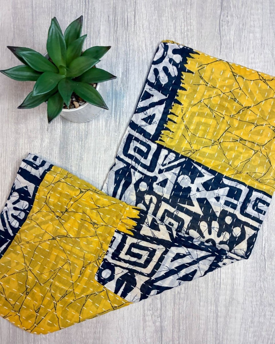 Kantha Kitchen Towel - Asha Project Kantha - Saree - Handmade