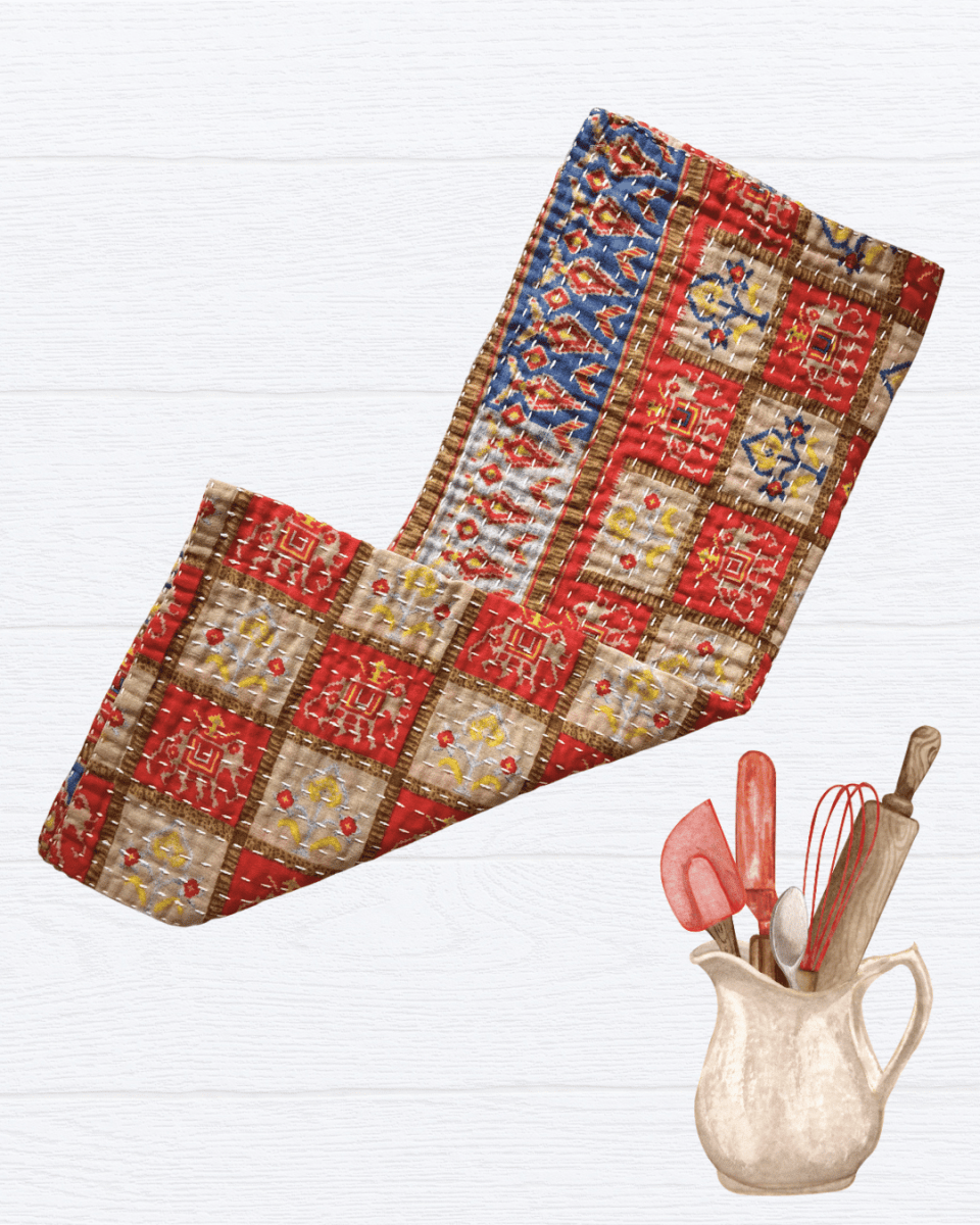 Kantha Kitchen Towel - Asha Project Kantha-Saree-Handmade