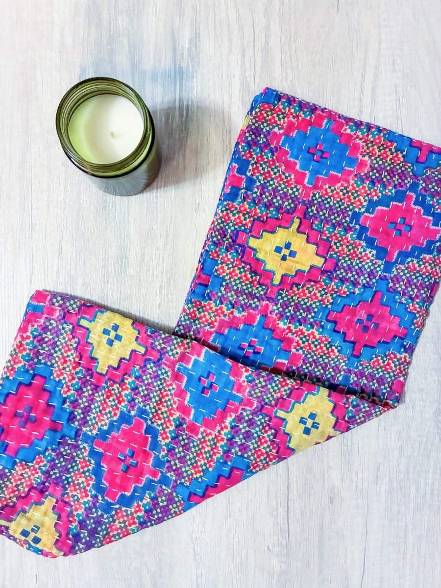 Kantha Kitchen Towel - Asha Project Kantha - Saree - Handmade