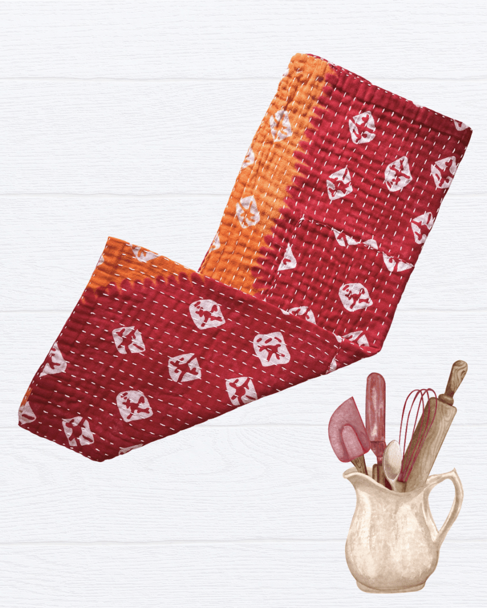 Kantha Kitchen Towel - Asha Project Kantha-Saree-Handmade
