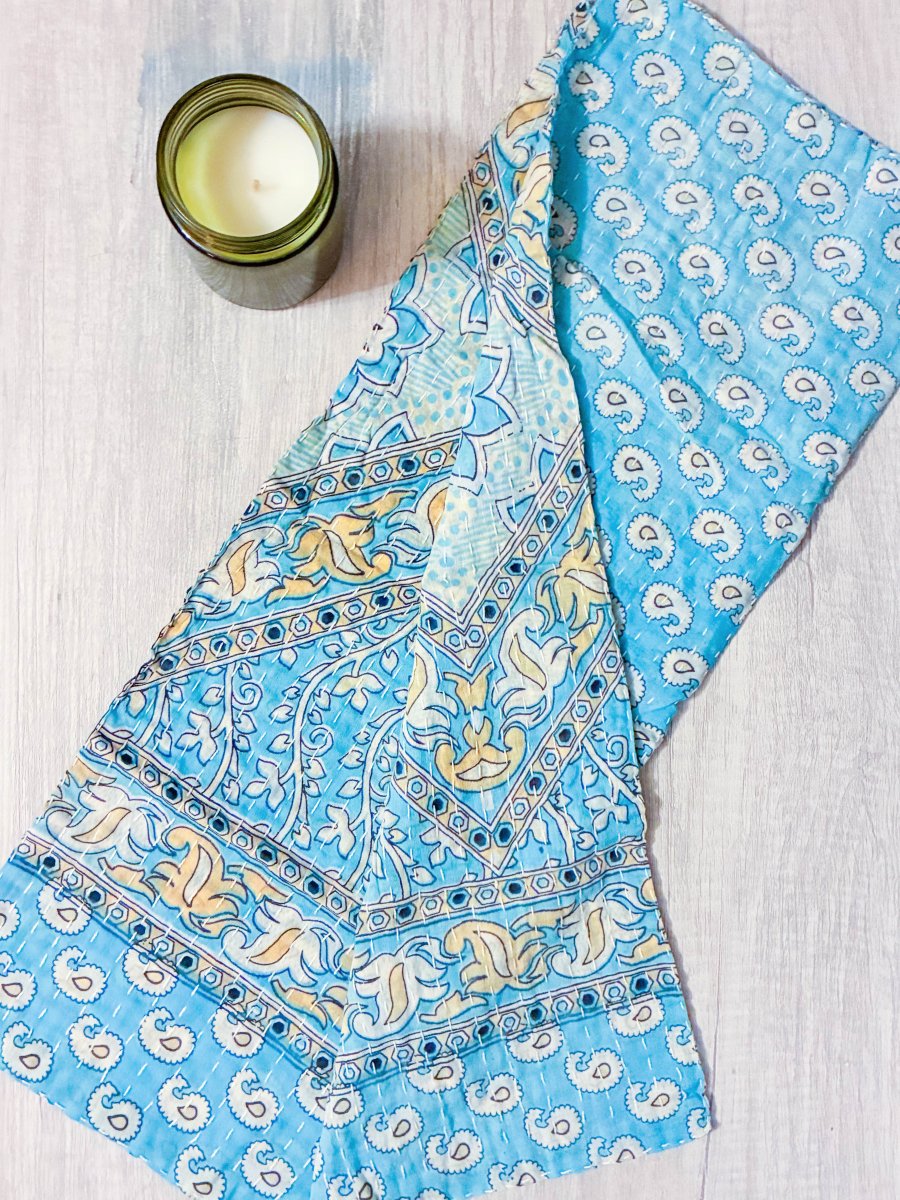 Kantha Kitchen Towel - Asha Project Kantha - Saree - Handmade