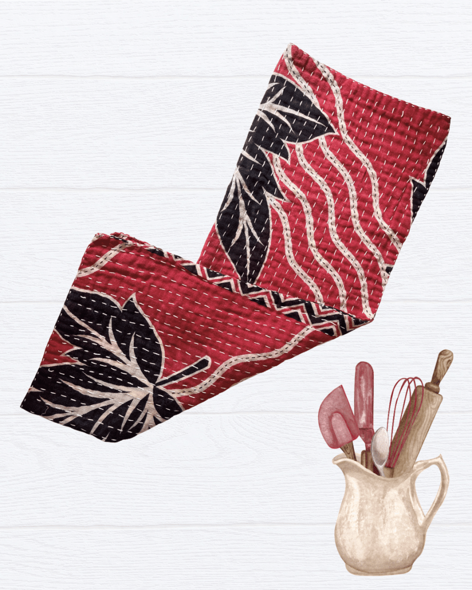 Kantha Kitchen Towel - Asha Project Kantha-Saree-Handmade