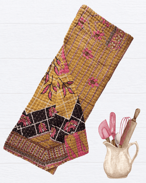 Kantha Kitchen Towel - Asha Project Kantha-Saree-Handmade