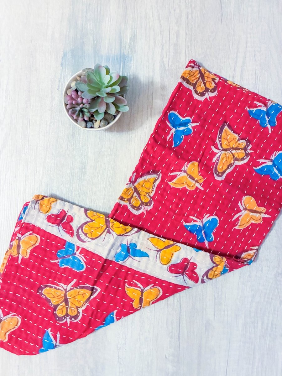 Kantha Kitchen Towel - Asha Project Kantha - Saree - Handmade