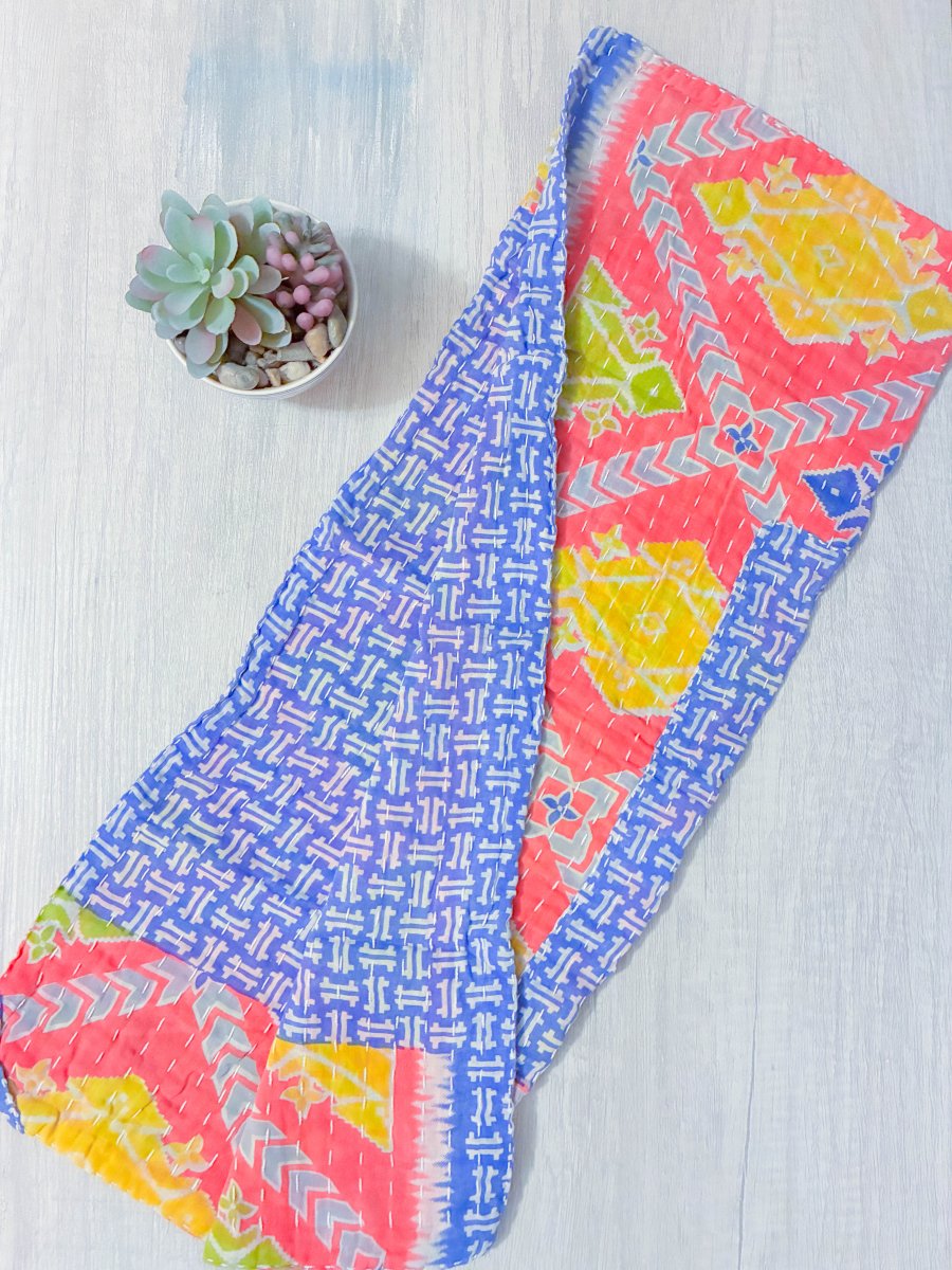 Kantha Kitchen Towel - Asha Project Kantha - Saree - Handmade