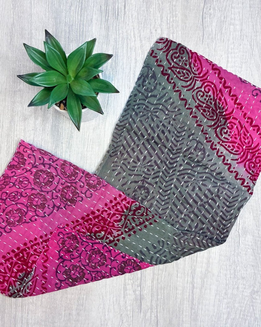 Kantha Kitchen Towel - Asha Project Kantha - Saree - Handmade
