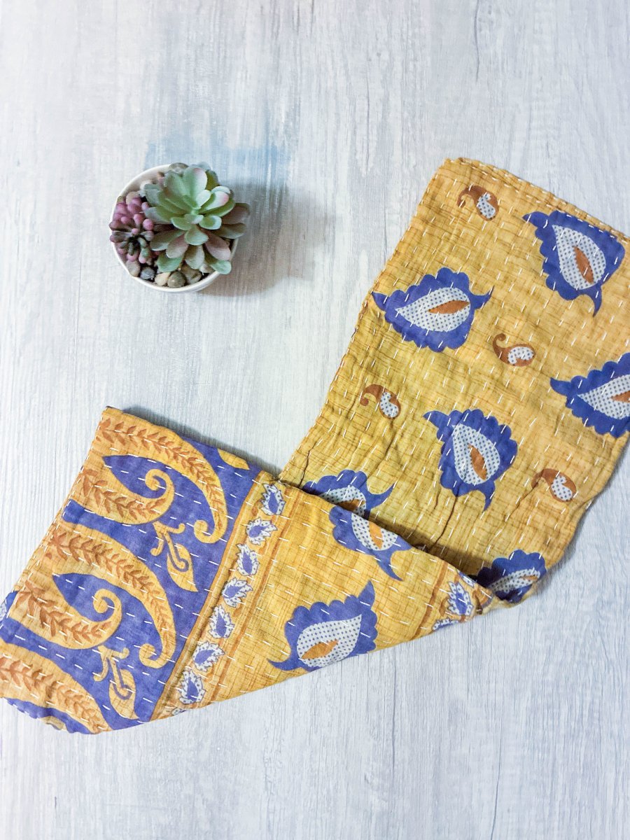 Kantha Kitchen Towel - Asha Project Kantha - Saree - Handmade