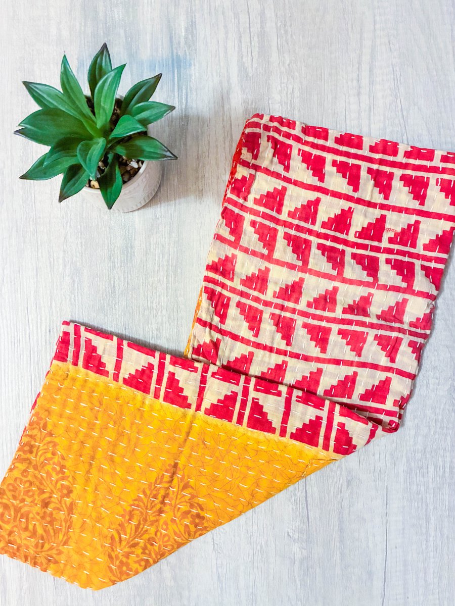 Kantha Kitchen Towel - Asha Project Kantha - Saree - Handmade