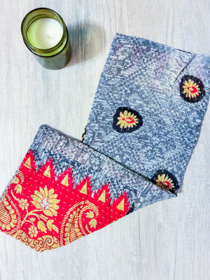 Kantha Kitchen Towel - Asha Project Kantha - Saree - Handmade