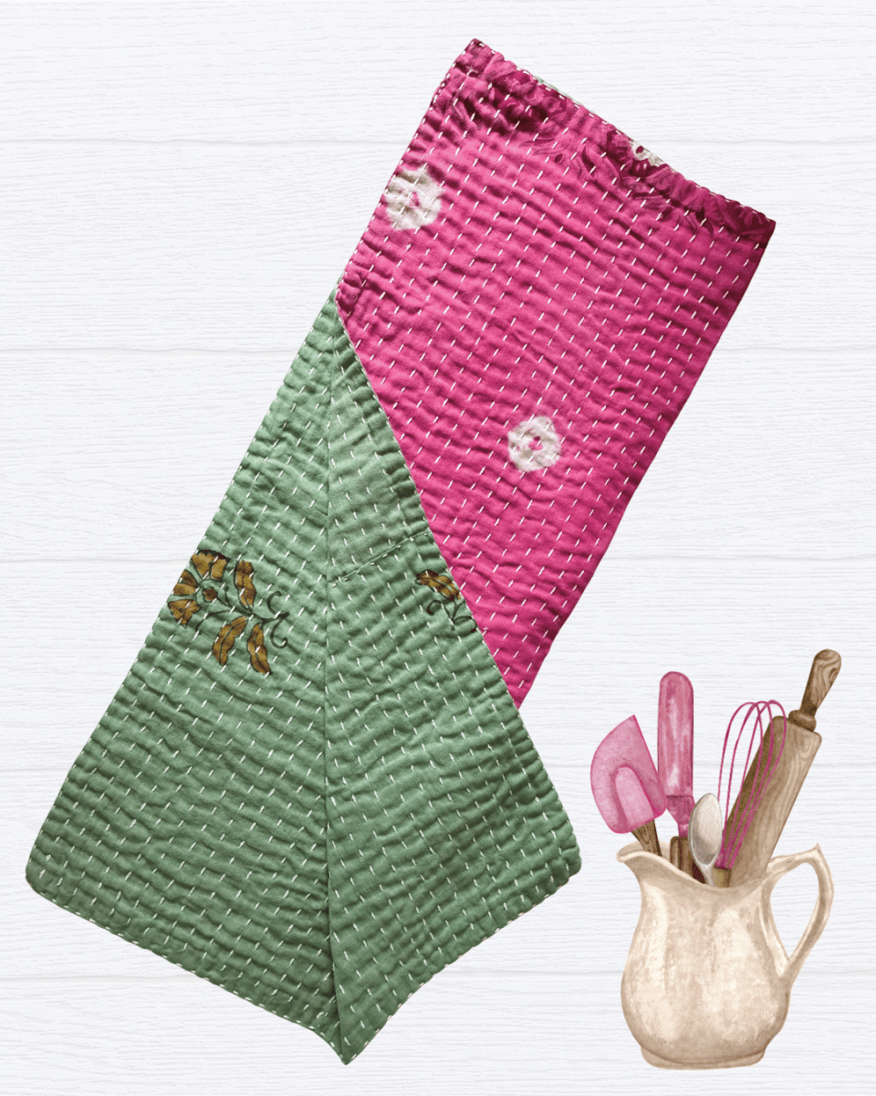 Kantha Kitchen Towel - Asha Project Kantha-Saree-Handmade