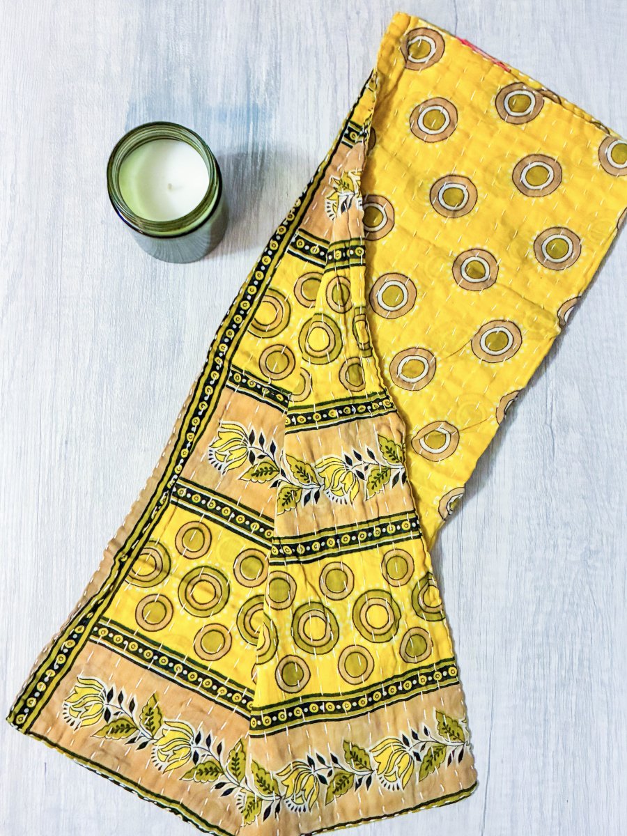Kantha Kitchen Towel - Asha Project Kantha - Saree - Handmade